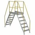 Vestil 6 Step Galvanized Steel Cross-Over Ladder 116"x102.5" 500lb Capacity COL-6-56-33-HDG